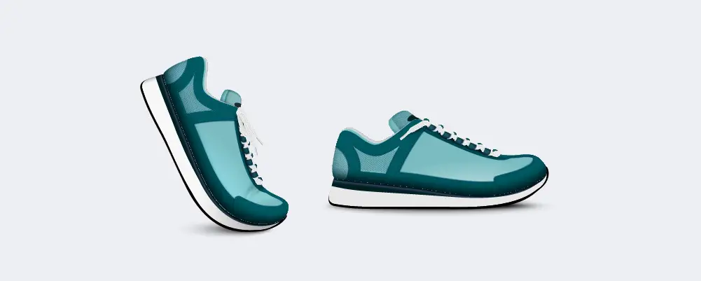 A bluegreen sneakers