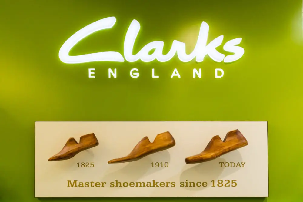 History of Clarks shoe display
